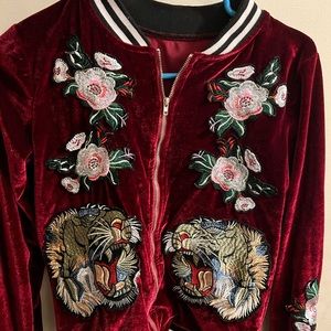 Burgundy velour jacket